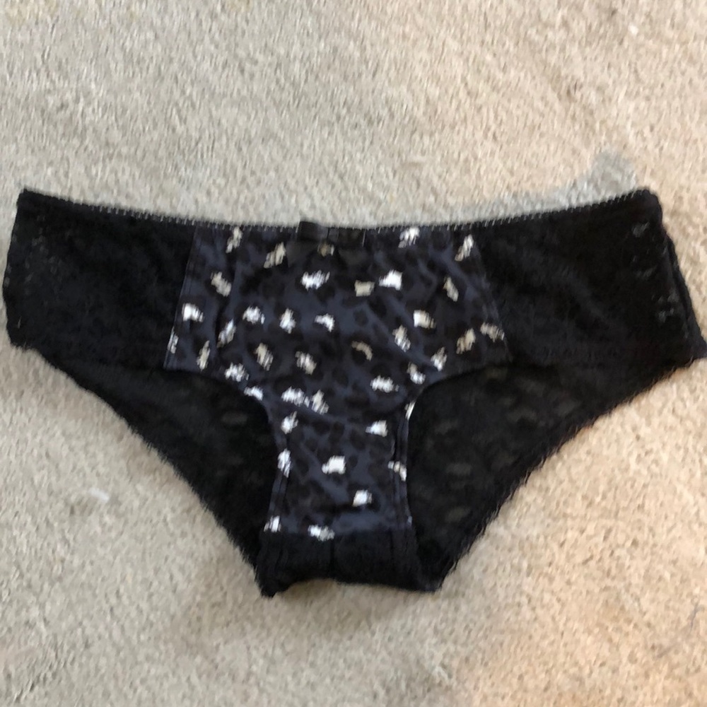 New Aerie S/P Black Lace Geometric Print Panties